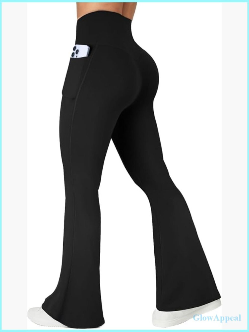 Flare Leggings with Pockets for Women Seamless Crossover Yoga Pants Bootcut